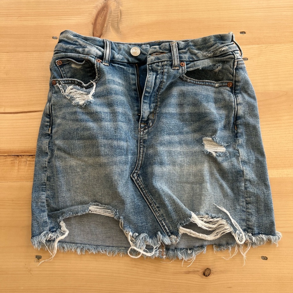 American Eagle Distressed Denim Skirt